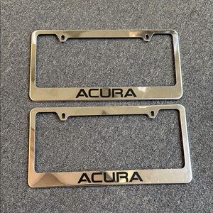 Acura Chrome Silver Metal License Plate Frame Set